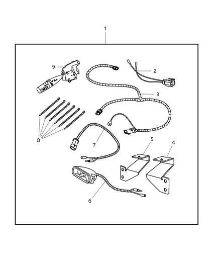 2010 Jeep Wrangler Harness Overlay Diagram for 5191988AA