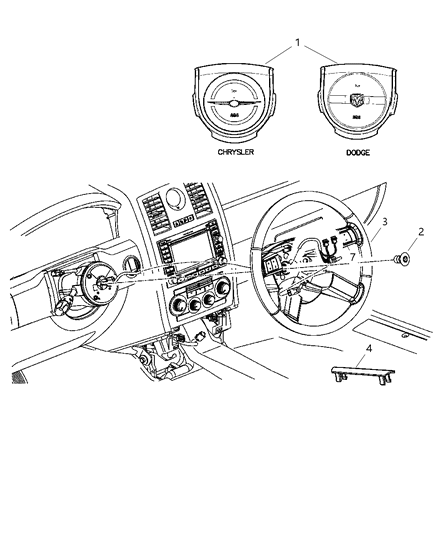 1989 Dodge Lancer Wheel Steering Diagram for 1AG551P7AA