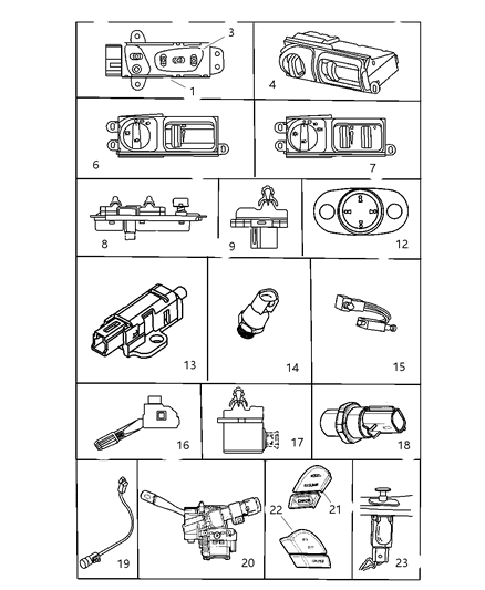 Switch Power Window Rear Door Diagram for 56007695AB
