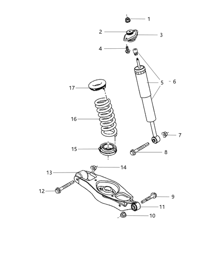 Shock Absorber Suspension Rear Diagram for 5039337AB