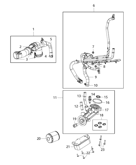Connector Oil Filter M22X1.50 Diagram for 4892338AA