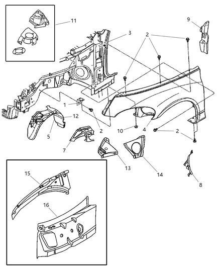 Fender Front Diagram for 5015484AE