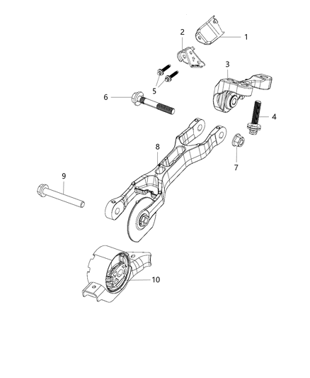 2020 Chrysler 300 Bracket Engine Mount Automatic Transmission Diagram for 68353710AB
