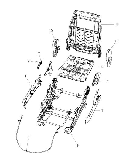 1986 Dodge D250 Handle Lumbar Diagram for 1FJ551D1AA