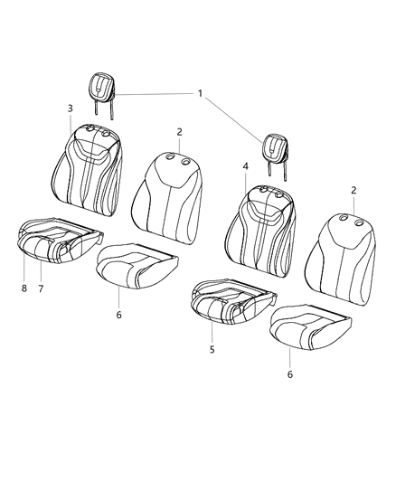 Module Kit Occupant Classification, Passenger Seat Foam Diagram for 68193496AH