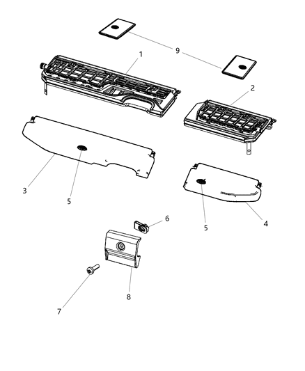 Striker Decklid Latch Diagram for 55365125AA
