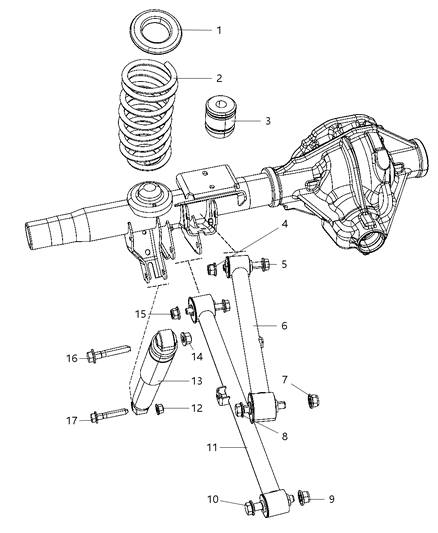 Shock Absorber Suspension Rear Diagram for 52853457AC