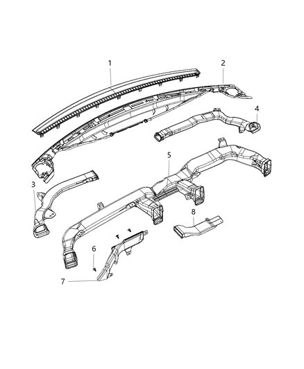 1991 Dodge Spirit Cap Cowl Top Diagram for 5YK12TX7AA