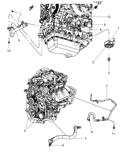 Tube Water Inlet Diagram for 4781608AB