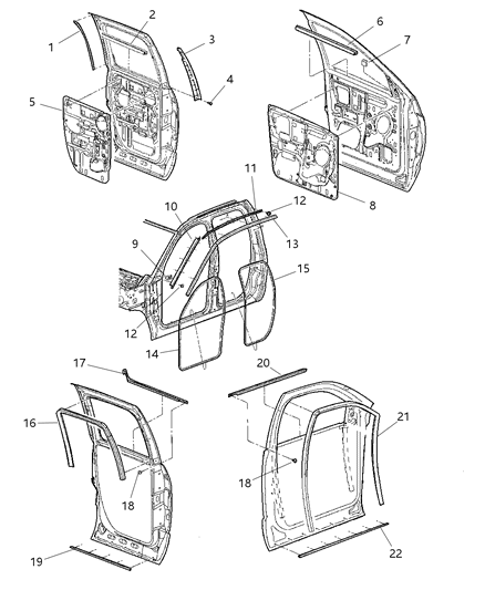 Seal Glass Running Front Diagram for 55276180AC
