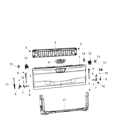 Reinforcement D Pillar, Rear Diagram for 68489767AA