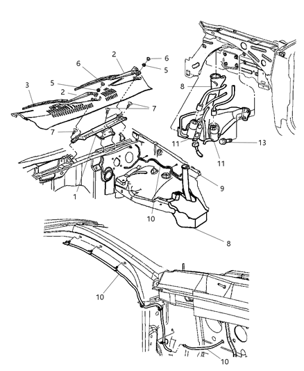 Nozzle Windshield Washer Diagram for 55157352AA