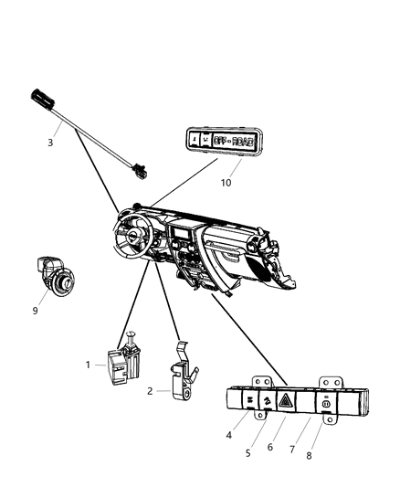 1986 Jeep J10 Switch 3 Gang Diagram for 4602995AC