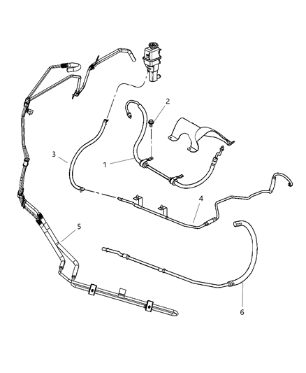 1986 Dodge D250 Hose Power Steering Pressure Pump To Gear Diagram for 5085445AB