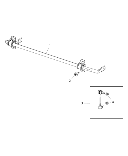 Link Kit Stabilizer Bar Diagram for 68241055AB