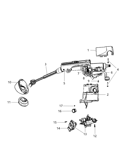 Shroud Steering Column Lower Diagram for 1DC96XDVAA