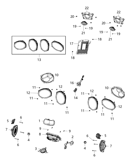 2024 Jeep Wagoneer Cover Speaker Opening Diagram for 5035339AA