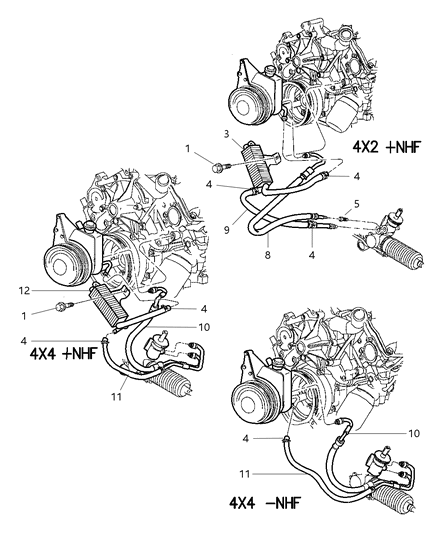 2004 Chrysler PT Cruiser Hose And Cooler Power Steering Diagram for 52106416AB
