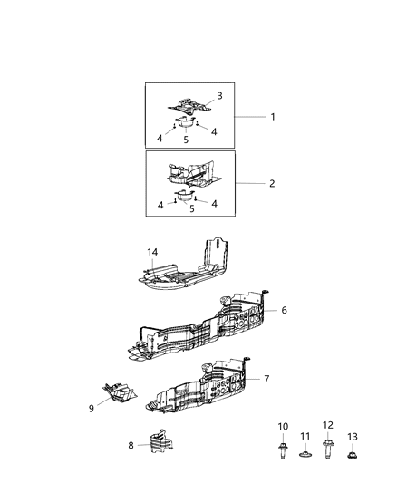 Skid Plate Fuel Tank Diagram for 52030211AD