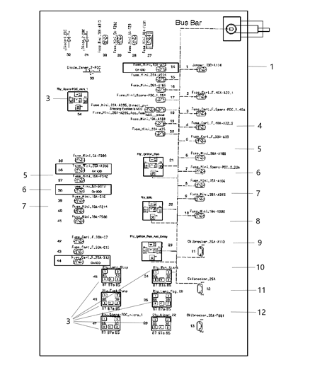 1995 Dodge B2500 Cover Totally Integrated Power Module, Center Diagram for 68172194AA