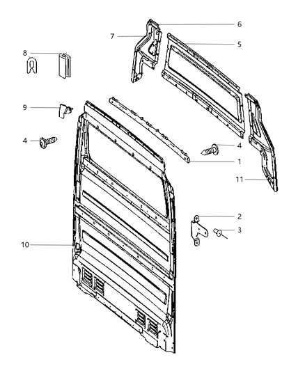 2016 Ram ProMaster 3500 Partition Cargo Diagram for 68009882AA