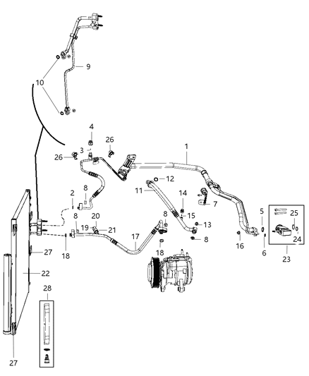 Line A/C Suction Diagram for 68105687AB