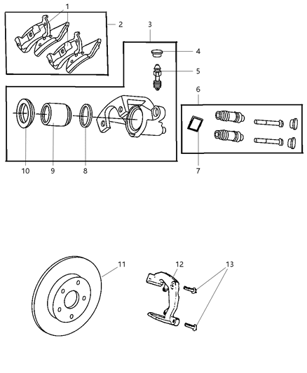 2023 Jeep Grand Cherokee Pad Kit Rear Disc Brake Diagram for 5011970AB