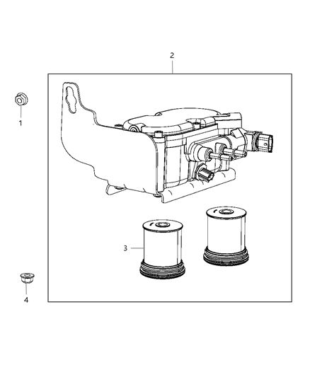 2002 Dodge Ram 2500 Filter Fuel/Water Separator Diagram for 68090648AA