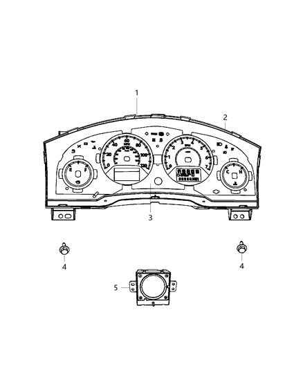 Cluster Instrument Panel Diagram for 5091635AA