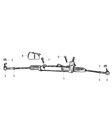 2007 Dodge Durango Tie Rod End Outer Outer Diagram for 5103320AB