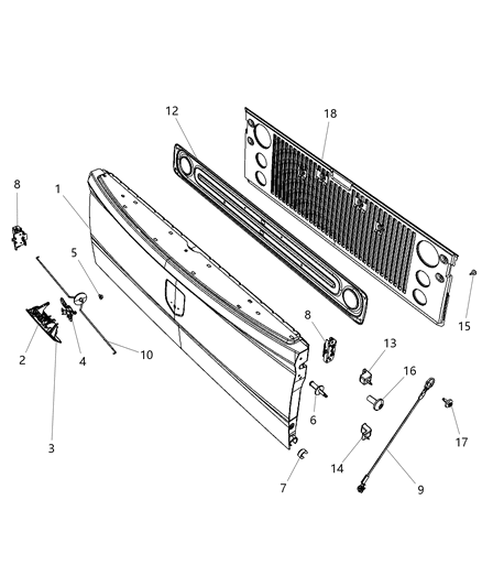 1996 Dodge Stratus Control Unit Door Diagram for 68093354AC