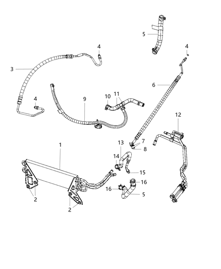 Hose Power Steering Pressure Hydroboost, Includes O-Rings Diagram for 68359769AD