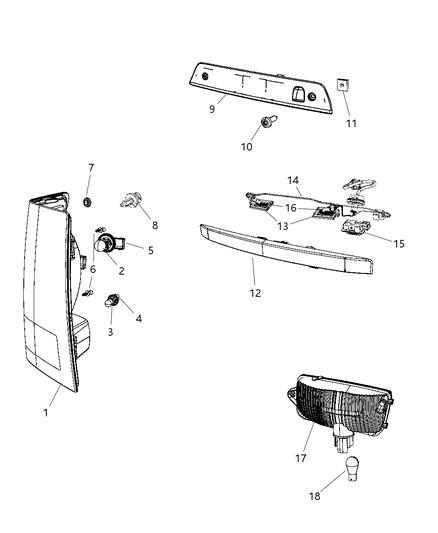 Lamp Center High Mounted Stop Diagram for 55156389AF