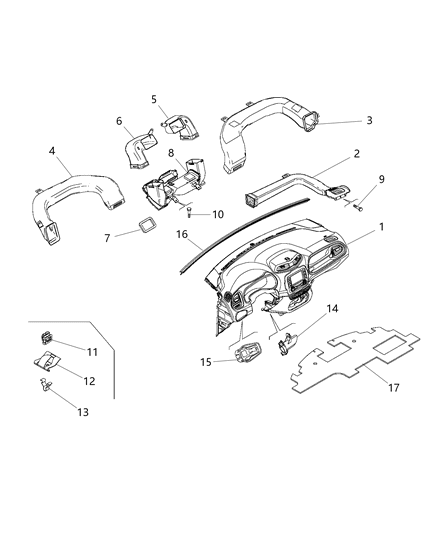 2019 Jeep Compass Clip Spring Diagram for 68169355AA