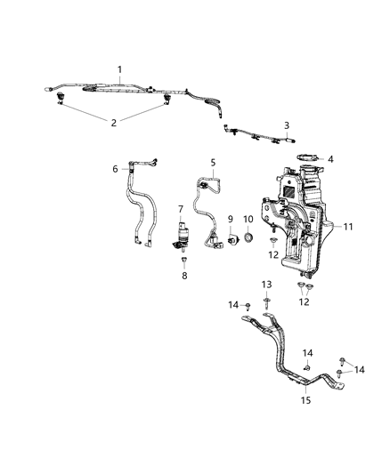 Hose Windshield Washer Diagram for 68365056AB