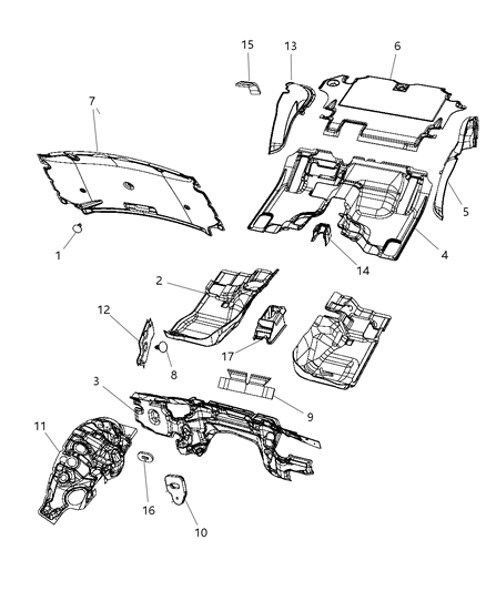 Silencer Engine Side Diagram for 55197236AG