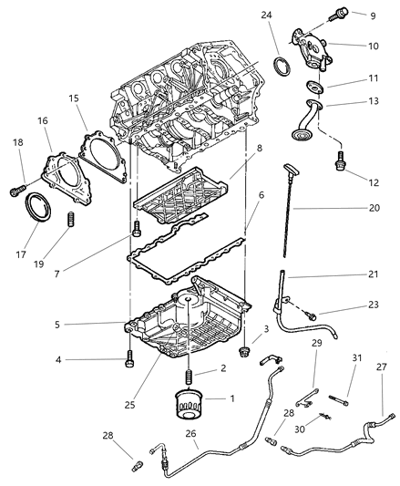 1998 Chrysler Town & Country Gasket Oil Pan Diagram for 4792608AA