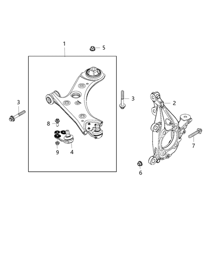 Knuckle Suspension Diagram for 4787698AA