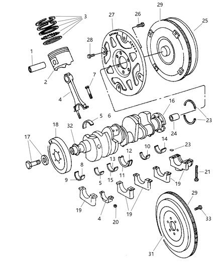 Piston Pin And Rod Diagram for 4778855AB
