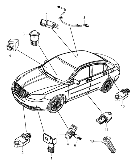 2019 Dodge Journey Sensor Infrared Diagram for 55111910AB