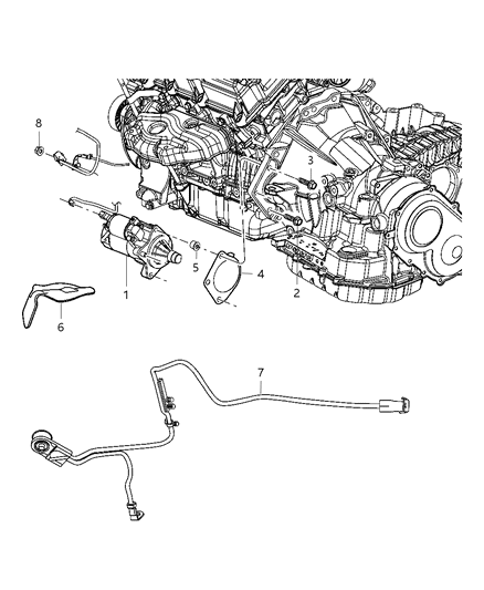 2016 Jeep Patriot Starter Engine Diagram for R4606875AE