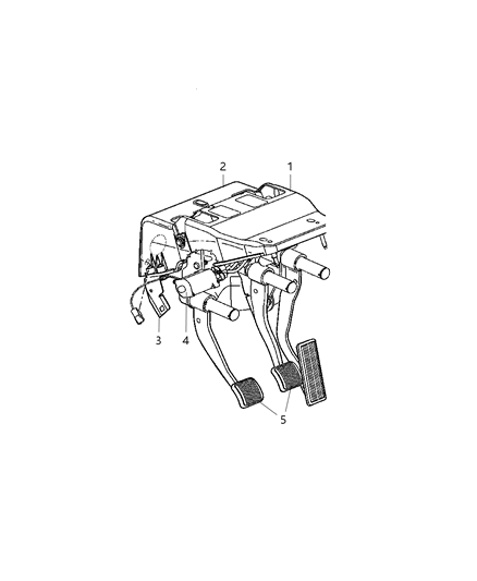1997 Chrysler Concorde Bracket Steering Column Clutch And Brake Pedal Diagram for 55351190AC