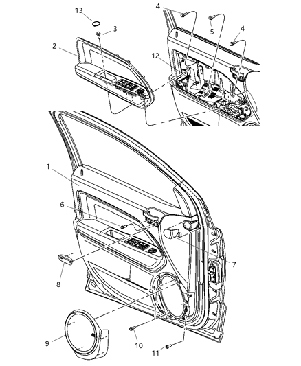Bolster Front Door Diagram for 1AB511KAAA