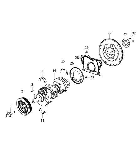 2005 Jeep Liberty Crankshaft Diagram for 5184251AG