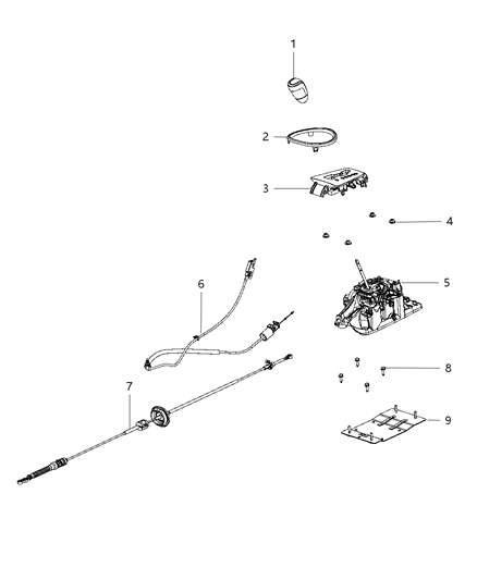 Cable Gearshift Control Diagram for 5273214AF