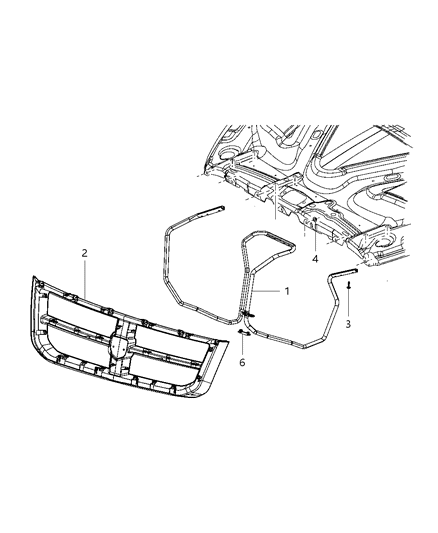 Bracket Grille Diagram for 55112236AC