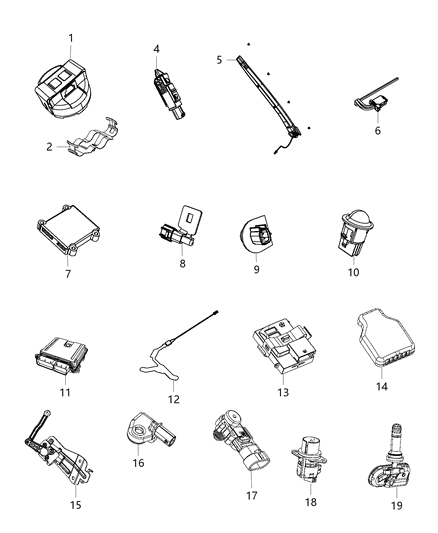 Sensor Tire Pressure Diagram for 68240730AC