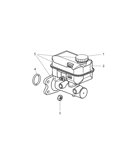 2004 Dodge Durango Master Cylinder Brake Diagram for V1102283AA