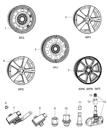 Wheel Aluminum Diagram for 1LT46PAKAA