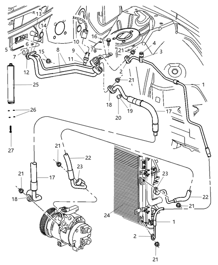 Seal Slim Line 5/8" Serviced With Expansion Valve Diagram for 68084029AA